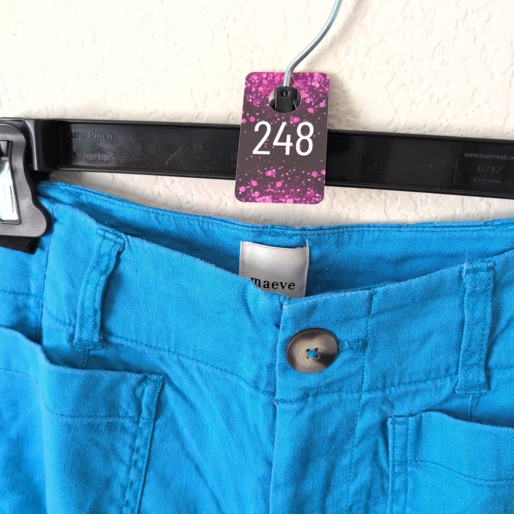 Maeve Anthropologie The Colette Wide Leg Pants Turquoise Blue High Rise Size 26 - Picture 6 of 8